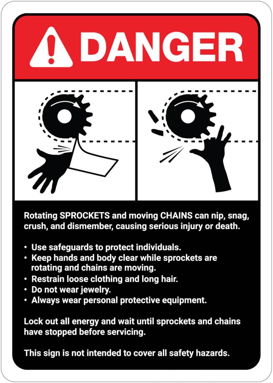 Danger: Sprocket/Chain Warning - đánh giá và giá Ansi Chain