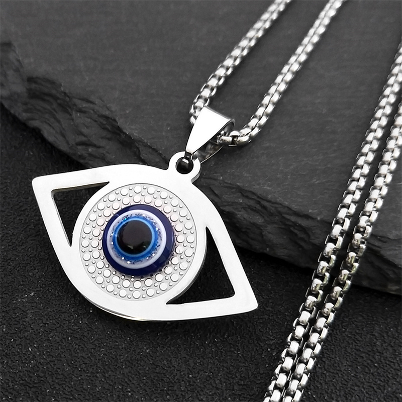 Islam Hamsa Evil Blue Eye Neck - đánh giá và giá Steel Chain