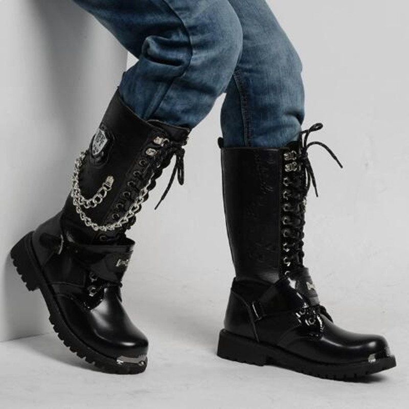 Men Fashion Motorcycle Boots M - đánh giá và giá Motorcycle Chain